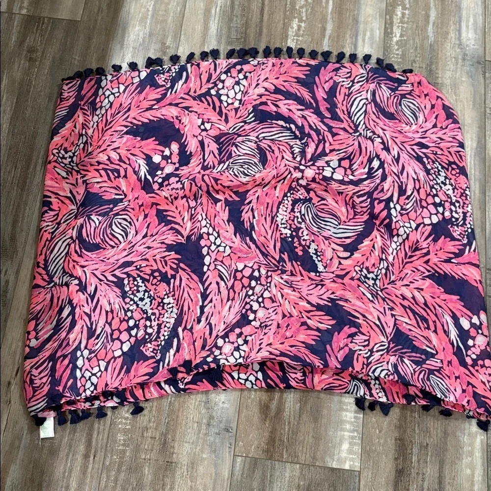 Lilly Pulitzer Looped A Jungle In Here Resort Scarf Pink Navy